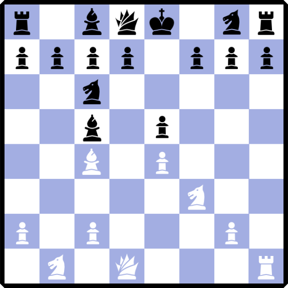 Image of the Giuoco Piano chess opening of the Italian game